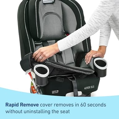 Graco 4Ever DLX 4-in-1 Car Seat, Grey, Infant to Toddler Car Seat, with 10 Years of Use, Rear-facing, Forward-facing and Booster Modes, Safe, Comfortable and Convenient - Image 5