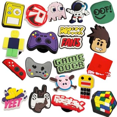 FLUXGOONE 19 PCS Cartoon Cute Shoe Charms, Shoe Decoration Party Gifts For Boys Girls Kids, Women.