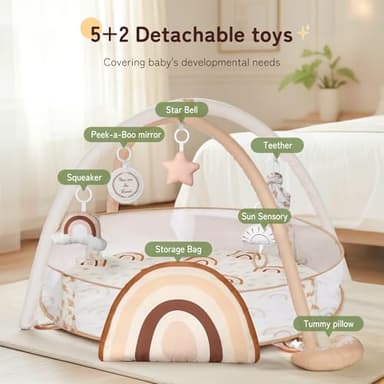 Crisschirs 6-in-1 XL Large Baby Gym & Ball Pit, Play Mat & Play Gym, Combination Baby Activity Gym with Milestone Cards for Sensory Exploration and Motor Skill Development, Balls are not Included - Image 6