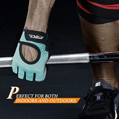 ATERCEL Weight Lifting Gloves Full Palm Protection, Workout Gloves for Gym, Cycling, Exercise, Breathable, Super Lightweight for Men and Women(Aqua, M) - Image 5