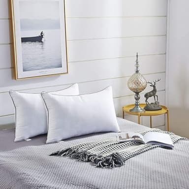 JOLLYVOGUE Bed Pillows Standard Size Set of 2, Cooling and Supportive Full Pillow 2 Pack for Side and Back Sleepers, Down Alternative Hotel Collection Sleeping Pillows, 26x20 Inches - Image 5