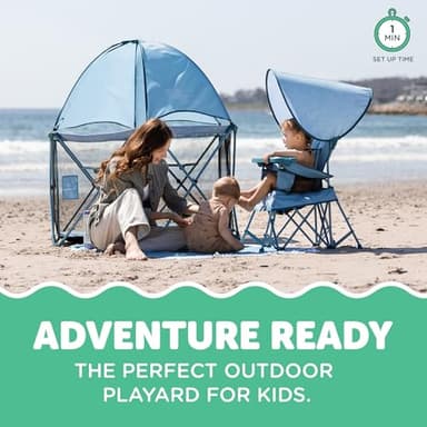 Baby Delight Go with Me Eclipse Deluxe Portable Playard | Playpen | Sun Canopy | Indoor and Outdoor | Ultra Padded Nylon Floor | Blue Wave - Image 5