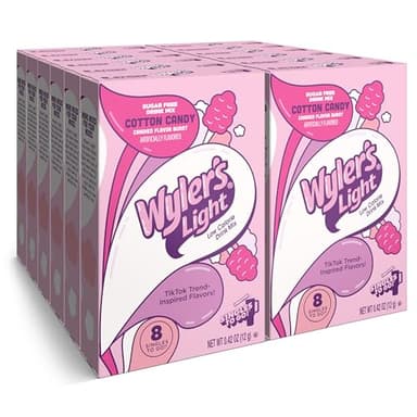 Wyler's Light Singles To Go Powder Packets, Water Drink Mix, Watertok Cotton Candy, 96 Servings, 8 Count x Pack of 12 - Image 1