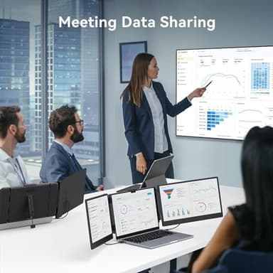 APILDELLA 14’’ Triple Laptop Screen Extender, 1080P FHD Portable Dual Monitor for Laptop USB C HDMI, Plug-Play Monitor Extender for Triple Display for Mac/Windows, Fit 13”-17.3” Laptops - Image 5