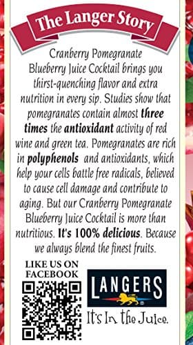 Langers Juice Cocktail, Cranberry Pomegranate Blueberry, 64 Fl Oz (Pack of 8) - Image 3
