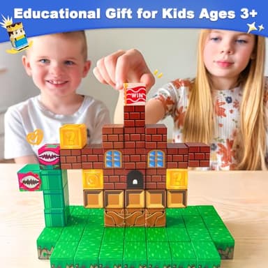 Magnetic Blocks Building Toys - Build Mine Magnet World Set Toddler Kids Sensory Toys for Boys & Girls Ages 3-5 5-7 8-12, 1'' Magnetic Cubes Game Classroom Must Haves Decor School Supplies - Image 3