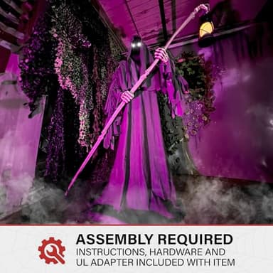 Haunted Hill Farm Motion-Activated 6-Ft. Tall Ghostly Guide, Plug-in Talking Scare Prop Animatronic with Spooky Sound Effects and Lights for Indoor or Covered Outdoor Creepy Halloween Decoration - Image 9