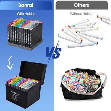 Banral Alcohol Markers Set, 136 Colors Dual Tip Alcohol Based Art Marker for Artists, Permanent Drawing Pens for Adult Coloring Sketching Illustration with Case and Holders - Image 4