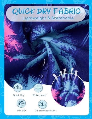 ZenGents Boys Bathing Suit Boy Toddler Kids Hawaiian Swim Swimming Trunks Size 6 7 with Compression Liner Boy's Swimwear Beach Board Short - Image 3