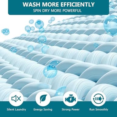 Full Automatic Washing Machine, 1.6 Cu. Ft Portable Washer and Dryer Combo with 8 Programs, 10Lbs Top Load Electric Laundry Machine with Stainless Steel Drum for Apartment RV Dorm, Included Drain Hose - Image 4