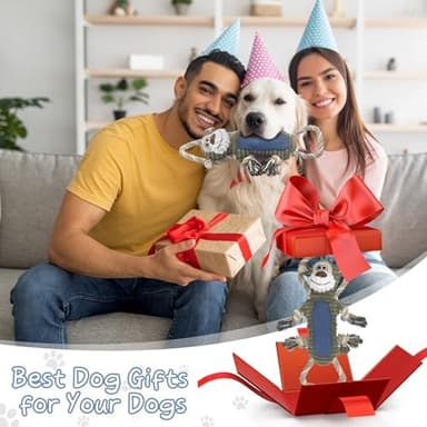 Funny Plush Dog Chew Toys, Squeaky Dog Toys, Interactive Tug of War Puppy Toys, Stuffed Dog Toys for Small, Medium and Large Dogs - Monkey - Image 6