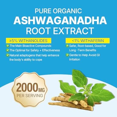 Ashwagandha Gummies 2000mg for Women Men - Sugar Free, Vegan - Organic Ashwagandha Root Extract Supplements Gummy & Vitamin D3, B12 and Turmeric, Promote Relaxation, Mixed Berry Flavor, 120 Count - Image 4