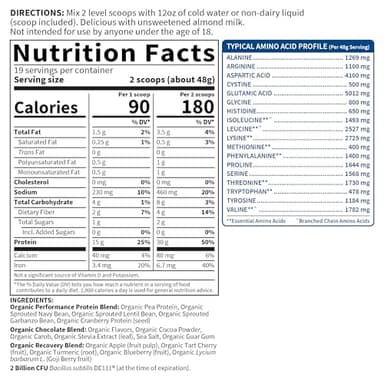 Garden of Life Organic Vegan Protein Powder with Probiotics, BCAAs, NSF Certified, Gluten Free & Sport, Non GMO, Sport Protein Powder, 19 Servings, Chocolate - Image 5