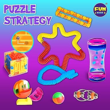 Fidget Pack Box for Boys Girls 4-12, FunKidz Fidget Toys for Kids 5-7 Autistic Sensory Mystery Birthday Gifts in Reusable Portable Treasure Box Nice Party Favors - Image 6