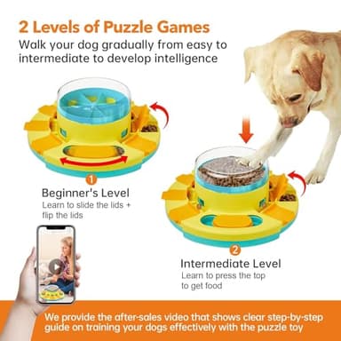 Potaroma Dog Puzzle Toy 2 Levels, Slow Feeder, Pup Food Treat Feeding Dispenser for IQ Training and Entertainment for All Breeds 4.2 Inch Height - Image 4