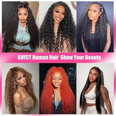 KVFCT 30 Inch Deep Wave Lace Front Wigs Human Hair 13x6 HD Transparent Deep Wave Lace Front Wigs for Women 200% Density Curly Lace Front Wig Pre Plcked Deep Wave Wigs with Baby Hair - Image 6