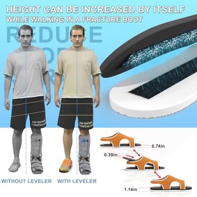 Shoe Leveler, Shoe Balancer, Shoes Lift for Walking Boot,Double Open Design - Medium (fits Men US Size 8-1/2 to 10-1/2, Women US Size 9 to 11) - Image 3