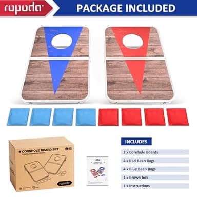 ROPODA Portable Cornhole Board Set,24 x 16 in Corn Hole Games for Adults with 8 Bean Bags, Lightweight Aluminum Alloy Edging Cornhole Set for Outdoor Games，Beach and Tailgates. - Image 7