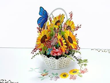 CUTPOPUP Birthday Card Pop Up, Mother's Day, 3D Flower Greeting, Birthday Card for Women, Wife, Grandma (Sunflowers Basket) - Image 6
