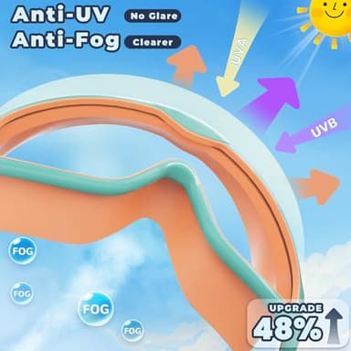 Keary 2 Pack Swim Goggles for Kids 6-14 8-14 Kids Swimming Goggles Age 3-15 4-7 4-16 8-12 For Boys Girls Youth Toddler Children Pool Water Goggle Anti Fog UV Protection Clear Wide View Waterproof - Image 5