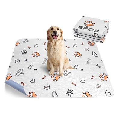 Washable Pee Pads for Dogs, 2 Pack Large 36"x41" Super Absorbent Reusable Dog Training Pads, 100% Waterproof Non-Slip Puppy Whelping Dog Playpen Indoor Pads Mat Pet Supplies - Image 1