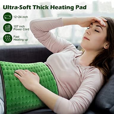 VALGELUIK Heating pad for Back Pain Relief, Heating Pads for Neck, Shoulder, Fathers Mothers Day Gifts for Women, Men, Dad, Mom, Auto-Off,Machine Washable, Moist Dry Heat Options, Extra Large 12"x24" - Image 5