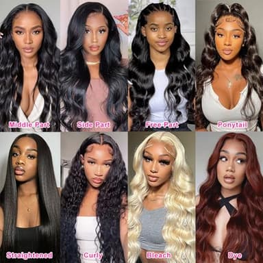 PXXBCC 32 Inch 13x6 Lace Front Wigs Human Hair 200% Density Body Wave HD Lace Front Wigs Human Hair Pre Plucked Natural Color 100% Virgin Lace Front Wigs for Women - Image 5