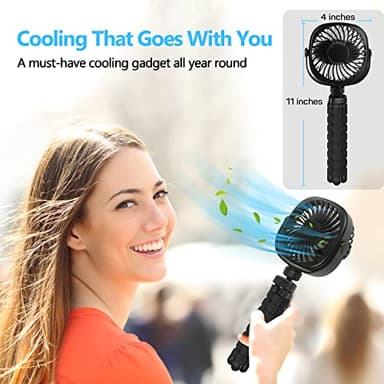 DR.PREPARE Stroller Fan, Portable Handheld Clip On Fans, Personal Desk Baby Fans with Flexible Tripod, 3 Speed Settings, 360ºRotation, USB Fan for Stroller, Camp, Car, Travel, Gym - Image 7