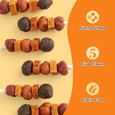 Jungle Calling Dog Treats, Multi-Flavor Kabob Dog Snacks, Edible Dog Kabobs, Made with Chicken, Duck, Beef, Sweet Potato and Pumpkin, Rawhide Sticks for Dogs - Image 2