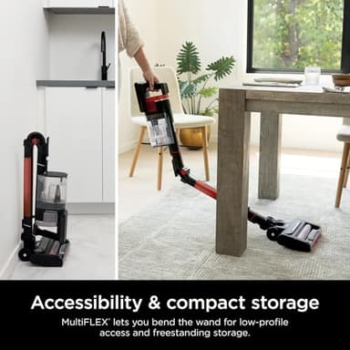 Shark IZ840HRW Stratos Cordless Vacuum with Clean Sense IQ, DuoClean PowerFins HairPro MultiFLEX, Includes Crevice Tool, Up to 50 Minute Runtime, Red (Renewed) - Image 2