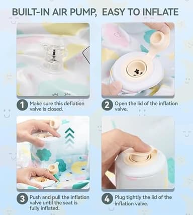 Colplay Inflatable Baby Seat, Inflatable Infant Chair for Babies 3-36 Months, Blow Up Baby Chair with Build in Air Pump, Toddler Floor Seats for Sitting Up, Super Quick Inflate & Deflate - Image 4