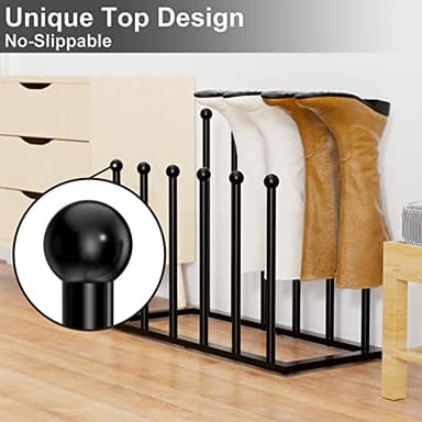 pickpiff Free Standing Shoe Racks - Black Metal Boot Rack for Dorm Room, Closet, Entryway, Bedroom, Patio Outdoor, Hallway, Black, Shoe Storage Fit for 6 Pairs - Image 3