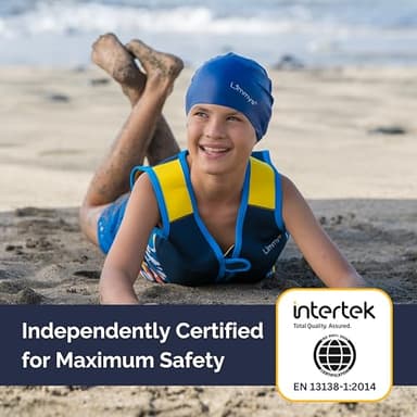 Limmys Premium Kids Swim Vest - Toddler Swim Jacket and Buoyancy Swimming Aid - Modern Design Swimming Vest for Boys, Girls and Babies - with Drawstring Bag - Image 4