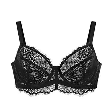 HSIA Minimizer Bra for Women - Plus Size Lace Full Coverage Womans Bra Unlined Underwire Bra for Heavy Breast Black - Image 5