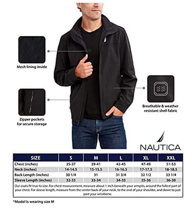 Nautica Men's Golf Casual Wear Windbreaker Jacket, Regular, Big & Tall Sizes, Taupe, Large - Image 6