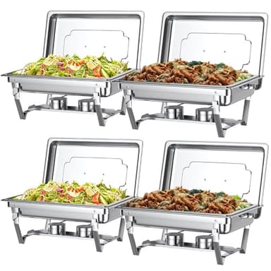 Chafing Dishes for Buffet Set – Chafers for Catering & Buffet Warmers with Lids | Serving Food Warmer & Chafers Servers Sets - Image 1