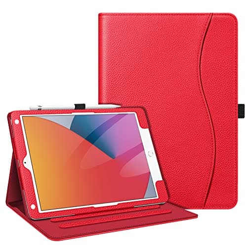 Fintie Case for iPad 9th / 8th / 7th Generation (2021/2020/2019) 10.2 Inch - [Corner Protection] Multi-Angle Viewing Stand Cover with Pocket & Pencil Holder, Auto Sleep Wake, Red - Image 1