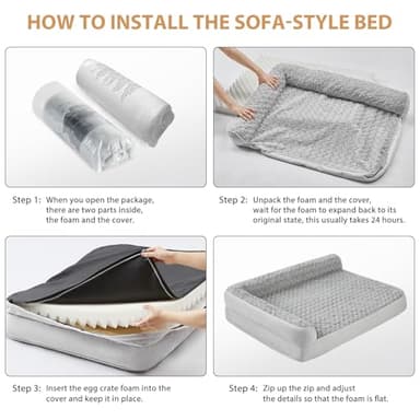 BFPETHOME Orthopedic Dog Beds for Large Dogs-Waterproof Sofa Dog Bed with Removable Washable Cover, Large Pet Bed with Waterproof Lining and Nonskid Bottom, Pet Bed for Dogs - Image 5