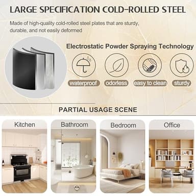 GAIOUS 71" Tall Metal Storage Cabinet with 2 Doors and 4 Adjustable Shelves, Kitchen Pantry Cabinet White Freestanding Cupboard, 5 Tier Multifunctional Steel Storage for Office, Kitchen, Dining Room - Image 8