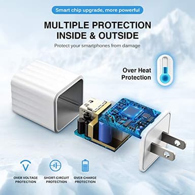 iPhone Charger,[Apple MFi Certified] Fast iPhone Charger 2PACK 6FT Lightning Cable Cord Fast Charging Dual 2 Port Plug USB Wall Charger Compatible with iPhone 14 13 12 11 Pro Max XS XR X 8 Plus 7 iPad - Image 5