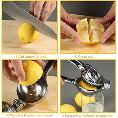 TEZZ Premium Lemon Squeezer, Large Heavy Duty Handhelp Juicer for Lemon, Metal Hand Press Citrus Juicer, Lime Squeezer Bar Tool, Manual Citrus Press - Image 7