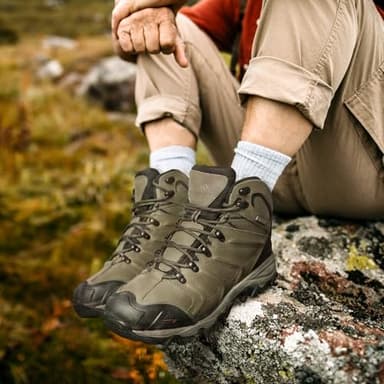 NORTIV 8 Men's Ankle High Waterproof Hiking Boots Outdoor Lightweight Shoes Trekking Trails Armadillo - Image 7