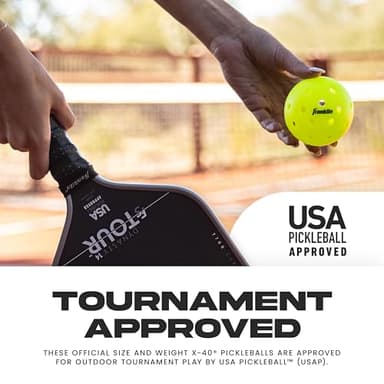 Franklin Sports X-40 Yellow Outdoor Pickleballs - USAPA Regulation Size - 36 Pack Bulk Set - Image 8