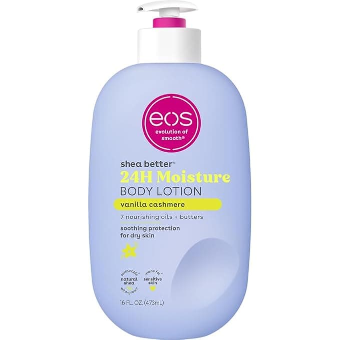 eos Shea Better Body Lotion Vanilla Cashmere, 24-Hour Moisture Skin Care, Lightweight & Non-Greasy, Natural Shea, Vegan, Vanilla Body Lotion, 16 fl oz - Image 1