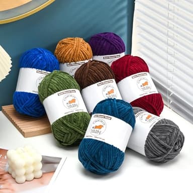 2 Pack Golden Yellow Fluffy Velvet Yarn for Crocheting,Chunky Chenille Baby Blanket Yarn for Crochet,Soft Fuzzy Puzzle Yarn for Knitting,(100g/3.53oz Each) Bulky Thick Amigurumi Crochet Yarns - Image 5