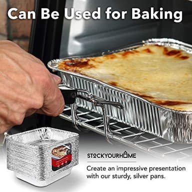 Stock Your Home Aluminum 9x13 Disposable Foil (Pack Of 30) – Half Size Deep Steam Table for Cooking, Heating, Storing, Prepping Food - Image 6