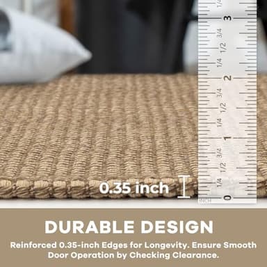 KOZYFLY Long Runners for Hallways 3x12 ft Washable Kitchen Runner Non Slip Rubber Backed Hallway Rugs Cotton Entryway Runner Rug Floor Carpet for Indoor Hall, Backdoor, Kitchen, Tan/Orange/Brown - Image 4