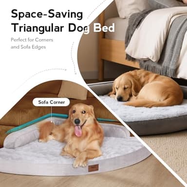 MEKIY Large Dog Bed - XL Orthopedic Egg-Crate Memory Foam Dog Beds with Removable Washable Cover, Waterproof Pet Beds with Non-Slip Bottom, Grey - Image 8