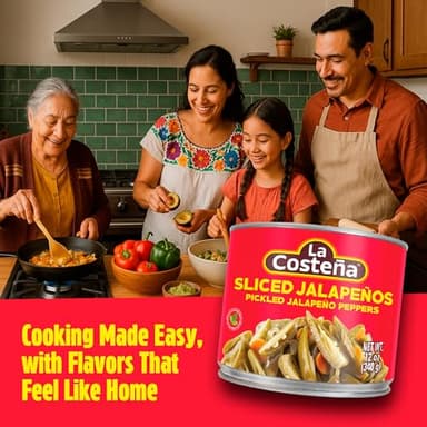 La Costeña Sliced Jalapeno Peppers - Pickled Jalapenos - Jalapeno Pepper - Hot Peppers for Mexican Food, Guacamole, Spicy Nacho & Taco Toppings, Enchiladas & Salsa - 12oz, 12 Pack Canned Jalapenos - Image 3
