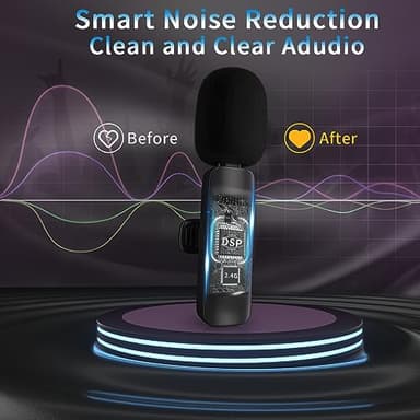 Caymuller Professional Wireless Lavalier Lapel Microphone for iPhone iPad, Mini Lapel Mics Plug-Play 2.4G Ultra-Low Delay Noise Reduction Chip for Video Recording Interview Podcast Vlog YouTube Tiktok - Image 4